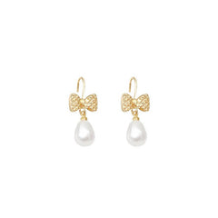 Versatile Pearl Butterfly Knot Earrings