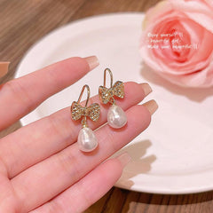 Versatile Pearl Butterfly Knot Earrings
