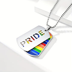 Rainbow Necklace Love Tag Necklace