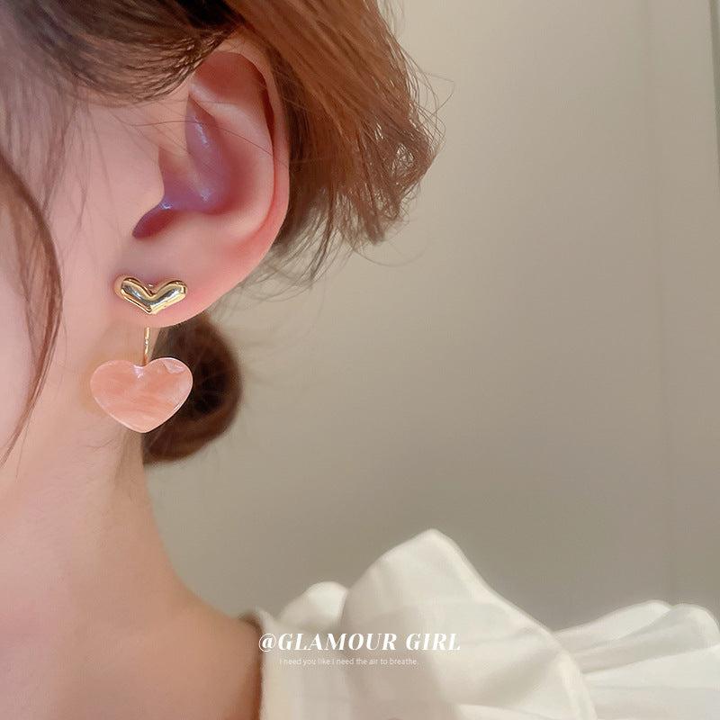 Double Heart Earrings Sweet And Lovely Mori Earrings Women