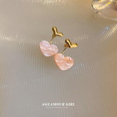 Double Heart Earrings Sweet And Lovely Mori Earrings Women