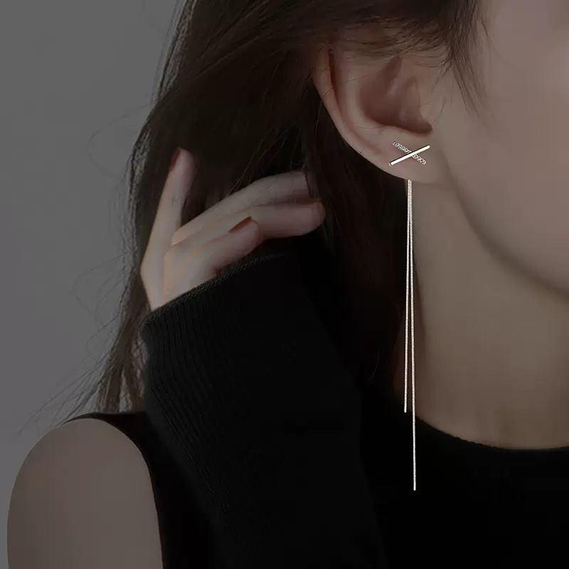 Tassel Chain Drop Earrings Long Dangle Ear Jewelry Accessories