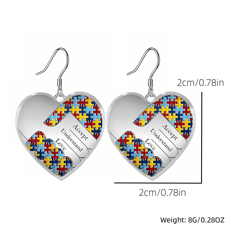 Heart Glass Pendant Earrings Graduation Party Gift Girl Jewelry