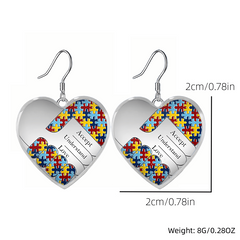 Heart Glass Pendant Earrings Graduation Party Gift Girl Jewelry