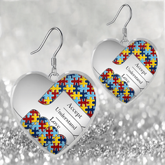 Heart Glass Pendant Earrings Graduation Party Gift Girl Jewelry