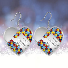 Heart Glass Pendant Earrings Graduation Party Gift Girl Jewelry