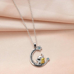 Crescent Elephant Pendant Necklace Animal Necklace Toy Gift