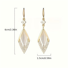Rhombus Opal Stone Earrings Geometric Earrings For Women And Girls