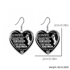 Heart Glass Pendant Earrings Wedding Graduation Gift