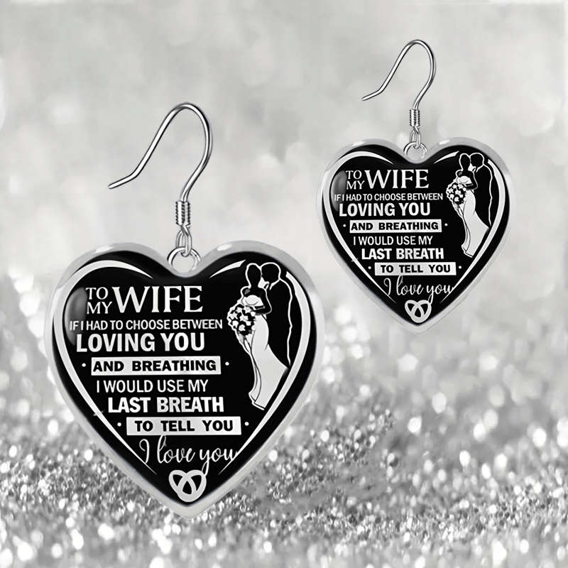 Heart Glass Pendant Earrings Wedding Graduation Gift