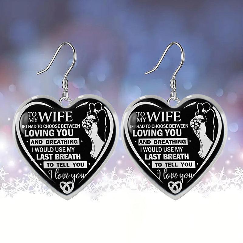 Heart Glass Pendant Earrings Wedding Graduation Gift