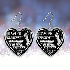 Heart Glass Pendant Earrings Wedding Graduation Gift