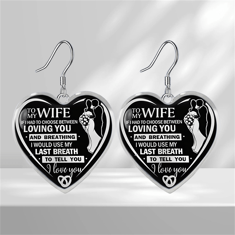 Heart Glass Pendant Earrings Wedding Graduation Gift