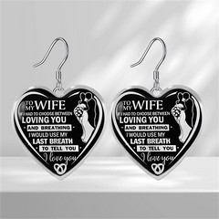 Heart Glass Pendant Earrings Wedding Graduation Gift
