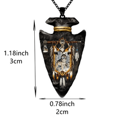 Wolf Pattern Necklace Triangle Pendant Punk Hip Hop Gift