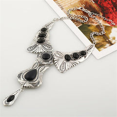 Vintage Ethnic Style Faux Gemstone Pendant Necklace