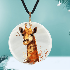 Watercolor Animal Pendant Necklace Chain Adjustable Decor