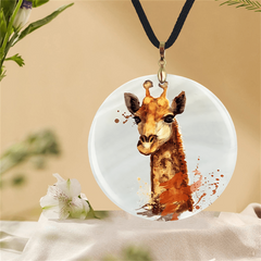 Watercolor Animal Pendant Necklace Chain Adjustable Decor