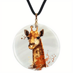 Watercolor Animal Pendant Necklace Chain Adjustable Decor