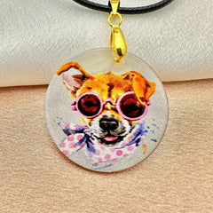 Animal Pendant Necklace Watercolor Draw Adjustable Length Chain Choker
