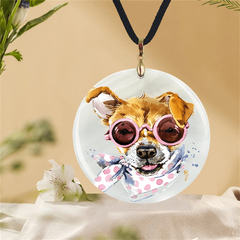 Animal Pendant Necklace Watercolor Draw Adjustable Length Chain Choker