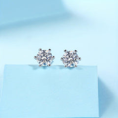 Moissanite Stud Earrings Women's Jewelry Mother's Wedding Anniversary Gift
