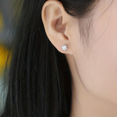 Moissanite Stud Earrings Women's Jewelry Mother's Wedding Anniversary Gift