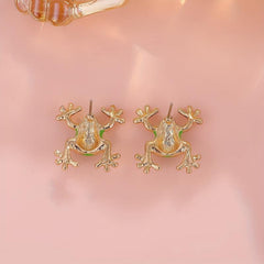 Creative Frog Stud Earrings European American Carton Animal Ear Jewelry