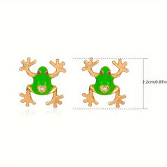 Creative Frog Stud Earrings European American Carton Animal Ear Jewelry