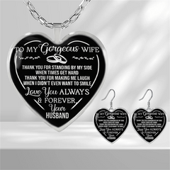 Heart shaped Glass Pendant Earrings Graduation Party Birthday Gift Girl Jewelry