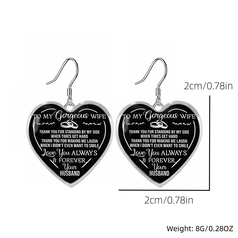 Heart shaped Glass Pendant Earrings Graduation Party Birthday Gift Girl Jewelry