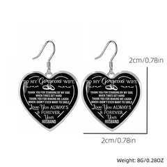 Heart shaped Glass Pendant Earrings Graduation Party Birthday Gift Girl Jewelry
