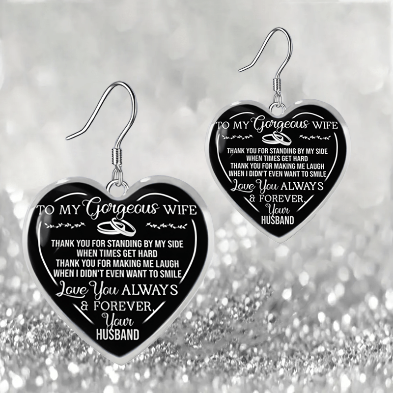 Heart shaped Glass Pendant Earrings Graduation Party Birthday Gift Girl Jewelry