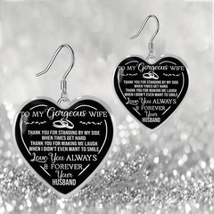 Heart shaped Glass Pendant Earrings Graduation Party Birthday Gift Girl Jewelry