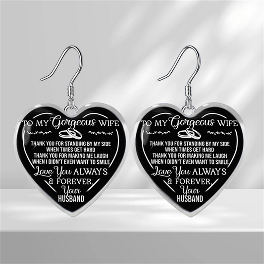 Heart shaped Glass Pendant Earrings Graduation Party Birthday Gift Girl Jewelry
