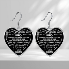 Heart shaped Glass Pendant Earrings Graduation Party Birthday Gift Girl Jewelry