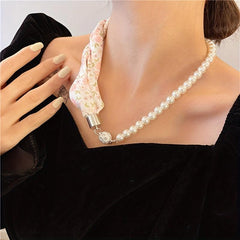 Pearl Necklace Small Scarf Style Clavicle Decoration