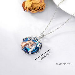 Horse Necklace With Leaves Pendant Animal Party Jewelry Gift