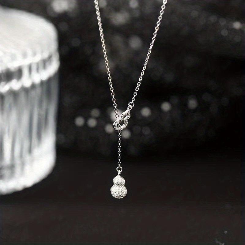 Double Layer Stacking Bow Necklace with Red Love Light Whale Pendant