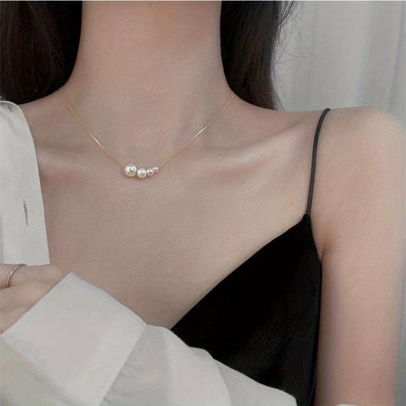Double Layer Stacking Bow Necklace with Red Love Light Whale Pendant