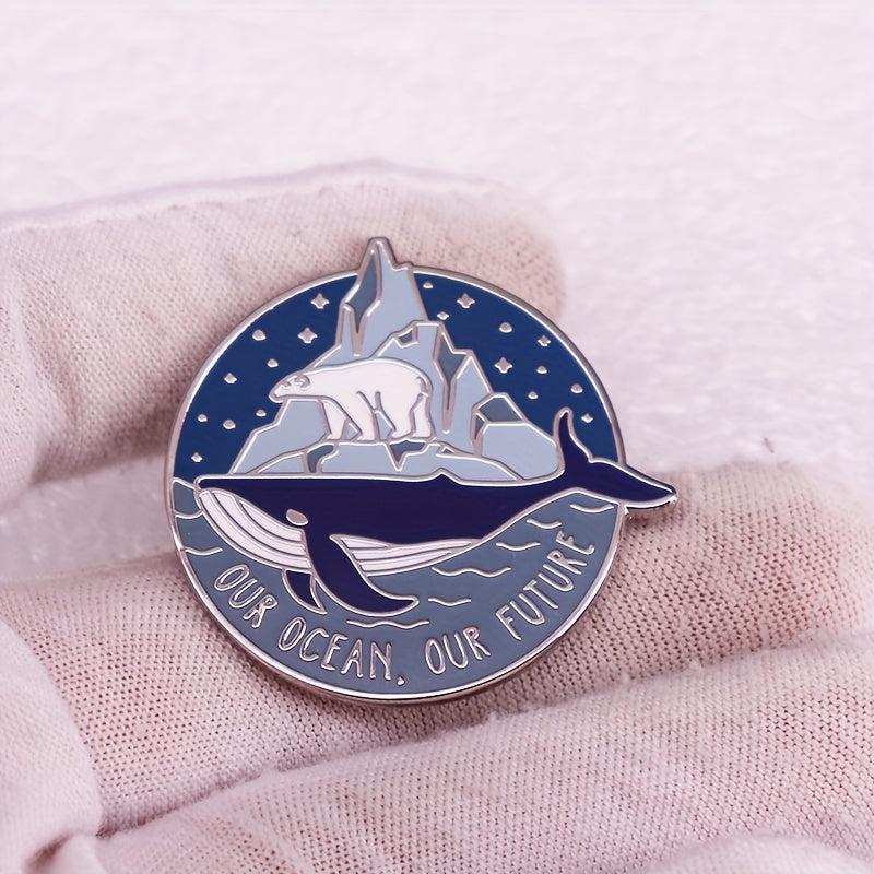 Marine Life Protection Pins - Polar Bears Dolphins Whales Animal Brooches