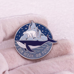 Marine Life Protection Pins - Polar Bears Dolphins Whales Animal Brooches