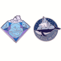 Marine Life Protection Pins - Polar Bears Dolphins Whales Animal Brooches
