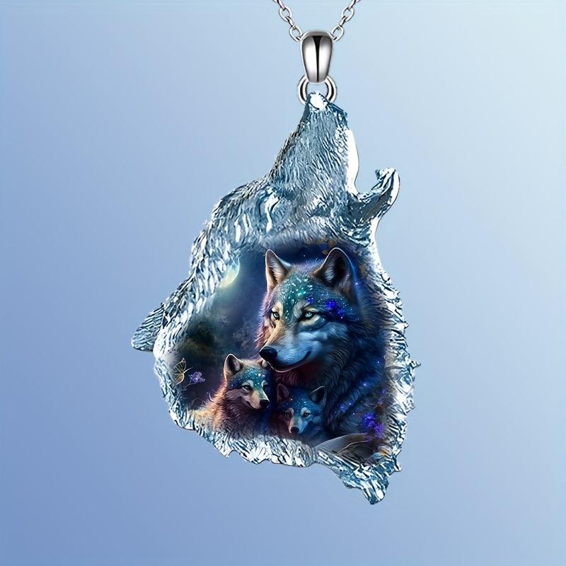 Animal Wolf Head Pendant Necklace Men Accessories