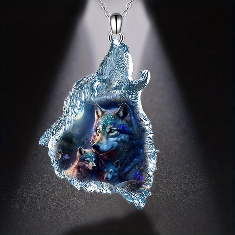 Animal Wolf Head Pendant Necklace Men Accessories