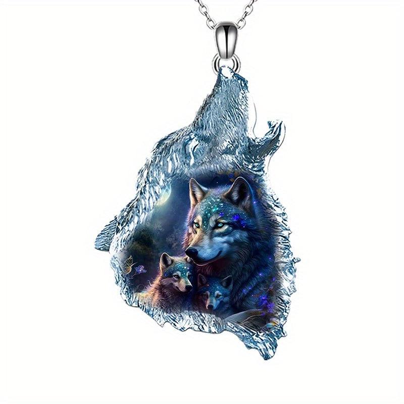 Animal Wolf Head Pendant Necklace Men Accessories