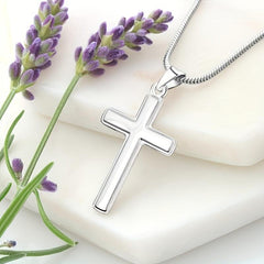 Custom Cross Necklace for Son with Personalized Message