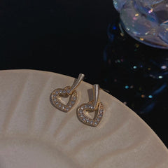 Love Earrings Artificial Diamond Ear Jewelry Party Birthday Gift
