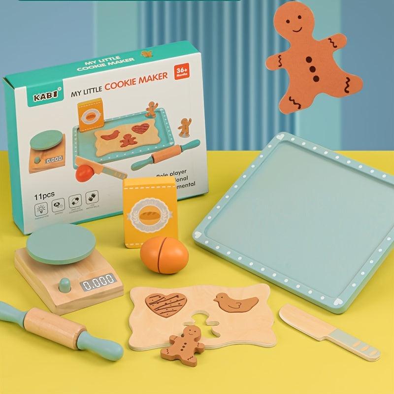 Wooden Biscuit Set Kids Baking Toy