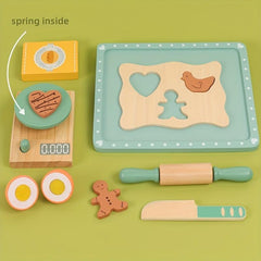 Wooden Biscuit Set Kids Baking Toy